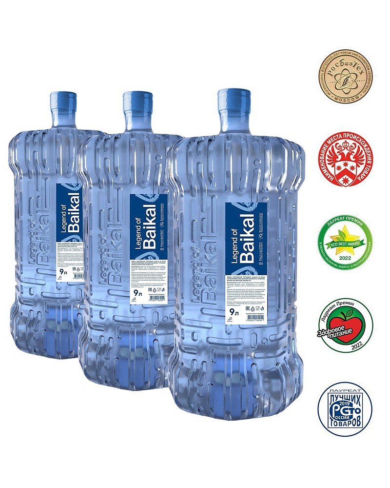 Вода природная питьевая Legend of Baikal Logistic негазированная 9 л